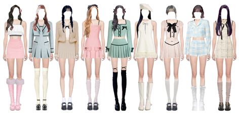 [ Red Velvet X aespa - Beautiful Christmas ] outfit ideas | k-pop STAGE OUTFITS #tweed #kpop #girlgroup #IVE #lesserafim #NewJeans K Pop Stage Outfits, Casual Elegant Style, Squad Outfits, Preformance Outfits, Stage Outfit, Stage Costume, Cute Comfy Outfits, Outfit Maker, Outfit Shoplook