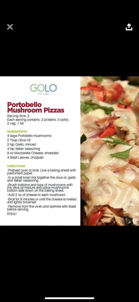 Portobello Mushroom Pizza, Golo Diet, Golo Recipes, Trim Healthy Mama Plan, Doughnut Cake, Trim Healthy, Trim Healthy Mama, Weight Watchers Meals, Serving Size