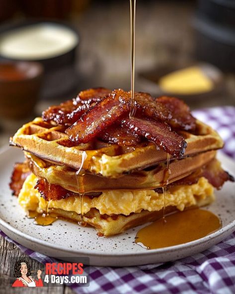 Peppered Maple Bacon Waffle Breakfast Sandwich Savory Waffles Recipe, Breakfast Waffles Aesthetic, Bacon Sandwich Breakfast, Waffle Sandwich Ideas, Waffle Breakfast Sandwich, Breakfast Menu Design, Waffle Sandwich Breakfast, Pancakes Bacon, Waffle Breakfast