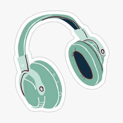 Pegatinas: Auriculares | Redbubble Unique Stickers Printable, Music Printable Stickers, Music Stickers Aesthetic, Aesthetic Laptop Stickers, Headphones Sticker, Blue Headphones, Phone Cover Stickers, Stickers Bonitos, Headphones Aesthetic