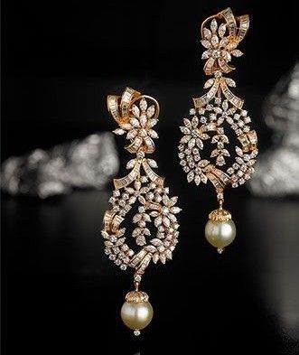 Fancy Diamond Earrings, Diamond Jewelry Designs, India Jewelry, Fancy Diamonds, Gold Earrings Designs, Traditional Jewelry, Ear Rings, Diamond Jewellery, Jewelry Patterns