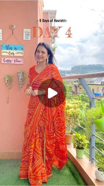 Puja Agarwal | Fashion & Lifestyle on Instagram: "Day 4 of Navratri calls for the bright energy of orange! This bandhej saree has me feeling very demure-tsy yet mindful of the festive vibes. 🧡

#navratri #navratriday4 #navratriorange #verydemureverymindful #PetiteFashion #PetiteStyle #PetiteProblems #FashionForPetites #PetiteWomen #PetiteOutfits #PetiteCommunity #StyleTips #PetiteLife #FashionHacks #OOTD #orangesaree #wearingvsstyling (petite, fashion, style, petite brands, must-have, transformation, fit, outfits, trends, minimalism, petite-friendly, wardrobe staples, styling, looks, petite fashion, 5 feet, short height, short woman problems)" Puja Outfits, Petite Brands, Short Height, Bandhej Saree, Fit Outfits, Women Problems, Orange Saree, Petite Women, Petite Outfits