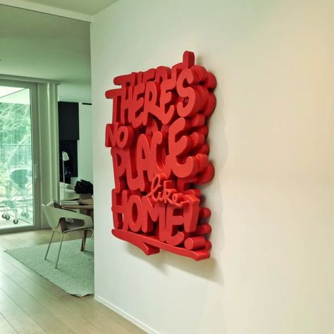 Cute Sculpture Ideas, Unique Wall Decor Ideas, Sculptural Wall Art, Sculpture Wall Art, Sculpture Design, Plastic Letters, Deco Studio, Future Apartment Decor, Tableau Art