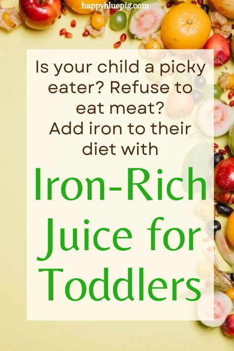 If your child is a picky eater and doesn't eat meat or leafy greens, you may need to make sure they are getting enough iron. Iron is important for their health, and there are a lot of good sources. Learn how much your toddler needs and some creative ways to add more iron to their diet. High Iron Foods For Toddlers, Toddler Iron Rich Foods, Iron Foods For Toddlers, Iron Rich Foods For Toddlers, Iron Rich Smoothie Recipes For Kids, Iron Rich Food For Toddler, Iron Rich Smoothie Recipes, Iron Rich Smoothie, Protein Shakes For Kids