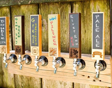 Beer Cart, Custom Beer Tap Handles, Black Chalkboard Paint, Red Beer, Beer Flight, Ipa Beer, Home Brew, Beer Tap Handles, Beer Tap