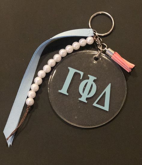 Sorority Keychain, Phi Gamma Delta, Big Little Basket, Keychain Resin, Chain Letter, Tri Sigma, Big Lil, Gamma Phi Beta, Gamma Phi