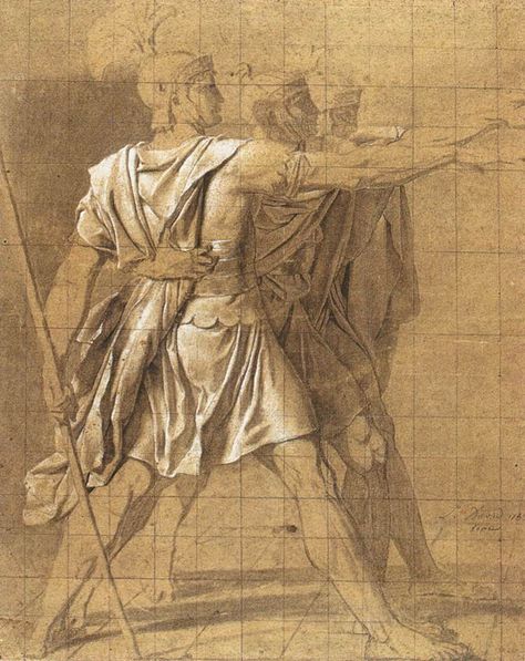 Jacques-Louis David- Horati brother sketch, 1785 Jacque Louis David, Neoclassical Art, Video Drawing, Jacques Louis David, Master Drawing, Oil Painting Techniques, History Painting, La Rive, Art Making