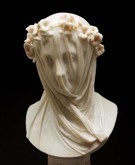 Exquisite 19th-Century Sculpture Cloaked in a “Translucent” Marble Veil Veiled Lady, 19th Century Sculpture, Duke Of Devonshire, Veiled Woman, Italian Sculptors, Antonio Canova, Bust Sculpture, Sculptures For Sale, Pretty Faces