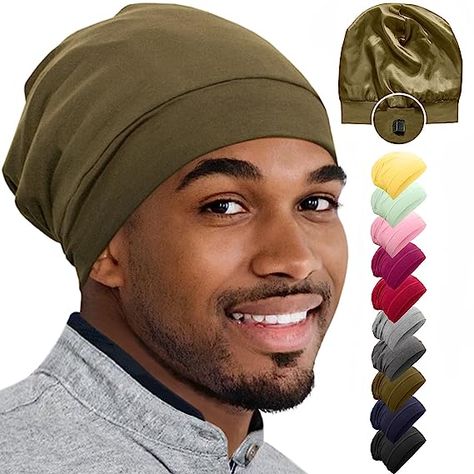 Amazon.com : Bonnet Silk Bonnet for Sleeping Satin Bonnet Hair Bonnets Black Women Silk Sleep Cap Satin Hair Bonnet Sleeping Bonet Silk Bonnet for Curly Hair for Men Night Hair Wrap Head Cover Scarf Protect Braids : Beauty & Personal Care Men Braid Styles, Bonnet For Men, Silk Hair Bonnets, Sleep Hairstyles, Sleep Hat, Night Hairstyles, Nurse Cap, Black Men Fashion Casual, Satin Bonnet