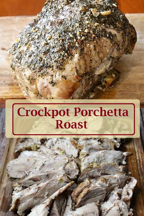 Crock pot porketta roast is made with simple ingredients yet it's big on flavor. Season a porketta roast with a blend of Italian spices then sear it to lock in the flavor before cooking the slow cooker pork roast until it is juicy and fall-apart tender. This Italian pork roast is easy to make and will be a new family favorite! Click to get the porketta roast recipe. #porkettaroast #porchetta #italianpork #crockpot #slowcooker Porketta Roast, Italian Pork Roast, Porchetta Roast, Pork Roast Crock Pot Recipes, Crock Pot Italian, Italian Pork, Crockpot Pork Roast, Slow Cooker Pork Roast, Pot Roast Crock Pot Recipes