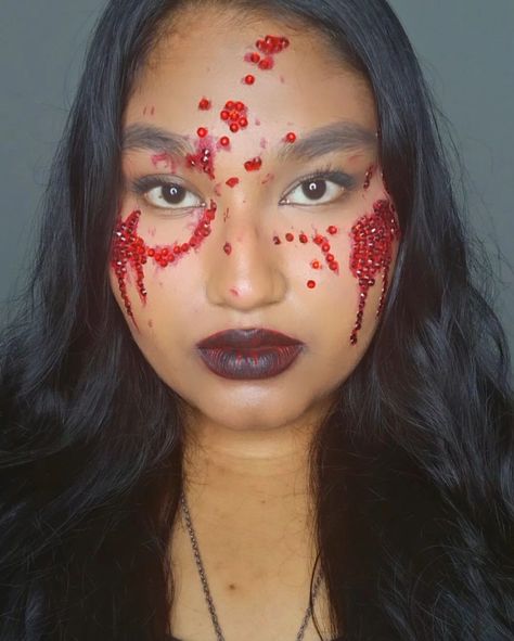 Rhinestone blood makeup look 🩸 Inspired by @xoanyvn #halloween2024 . . . . . . . . . . . . . . . #halloween #halloweenmakeup #halloweenmakeupideas #instagram #instagrampost #instagramfeed #feed #explorepage #explore #foryoupage #fyp #instapost Blood Makeup Look, Blood Makeup, Insta Posts, Halloween Makeup, Instagram Feed, Makeup Looks, Halloween, Instagram Posts, Makeup