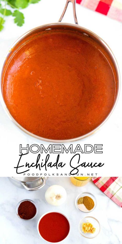 Enchilada Sauce Easy, Pesto Recipes, Mexican Sauce, Recipes With Enchilada Sauce, Enchilada Recipe, Homemade Sauce Recipes, Homemade Enchilada Sauce, Sweet Bites, Homemade Enchiladas