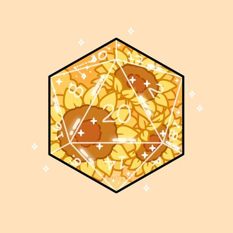 #sunflower #d20 #dice #dnd #dungeons #dragons #ttrpg #rpg #cute #kawaii #digitalart #digitalartist #art #yellow #drawing #illustration #clouds #stars #sparkles #bright #sticker #board #games Dice Illustration, Illustration Clouds, Dice Art, Yellow Drawing, Sticker Board, D20 Dice, Art Yellow, Cute Kawaii, Aesthetic Art