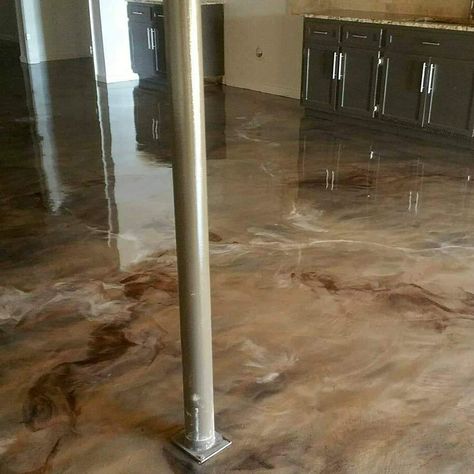 Metallic Epoxy Floor Colors, Mothra Tattoo, Epoxy Floor Basement, Taupe Flooring, Metallic Floor, Concrete Basement Floors, Stained Floors, Shop Apartment, Circle Decor