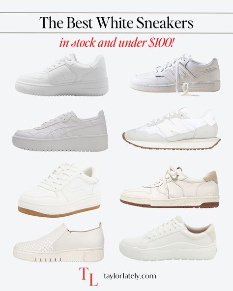 The BEST white sneakers under $100!   WHITE SNEAKERS | SNEAKER FINDS | SHOE CRUSH | BEST WHITE SHOES | SNEAKERS  #LTKunder100 #LTKSale #LTKshoecrush Basic White Sneakers, Best White Shoes, Sneakers Under 100, 2023 Shoes, Best White Sneakers, White Shoes Sneakers, Trending Sneakers, Work Outfits, White Shoes