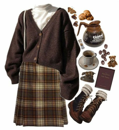 Dark Academia Fashion Feminine, Dark Academia Cottagecore Outfit, Dark Acedemia Girl Outfits, Dark Cottagecore Outfits, Academia Aesthetic Outfit, Librarian Style, Dark Academia Outfits, Dark Academia Outfit, Coffee Outfit