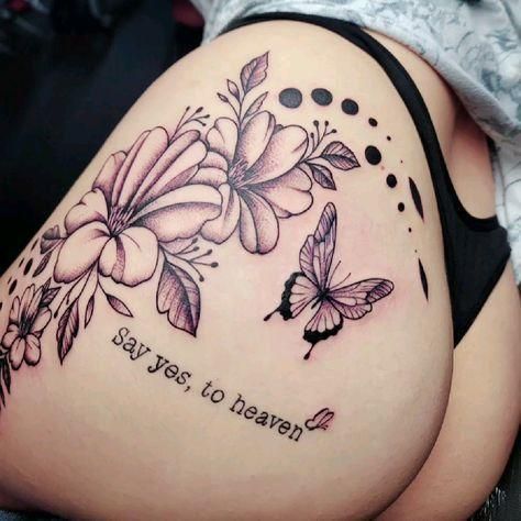 Red Dragon Tattoo, Floral Thigh Tattoos, Clever Tattoos, Red Ink Tattoos, Pretty Tattoos For Women, Weird Tattoos, Tattoo Feminina, Baby Tattoos, Best Tattoo Designs