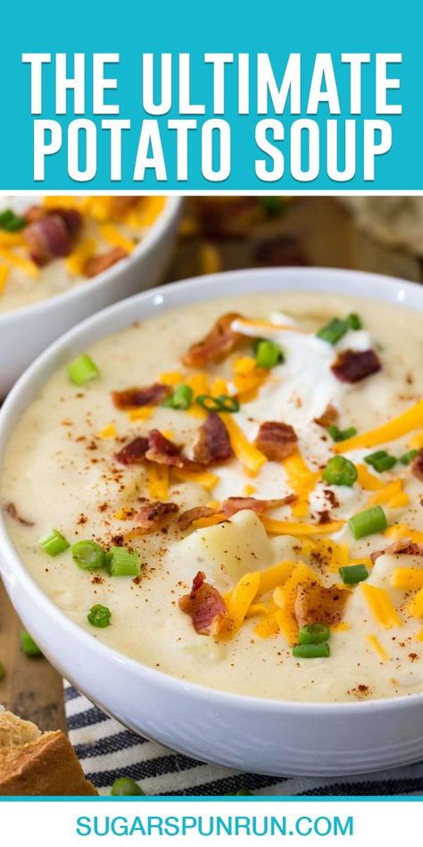 Classic Potato Soup Recipe, Classic Potato Soup, Easy Soup Recipes Quick, Creamy Potato Soup Recipe, Potato Soup Easy, Potato Soup Crock Pot, Vegetarian Soup Recipes, Creamy Potato Soup, Soup Recipes Slow Cooker