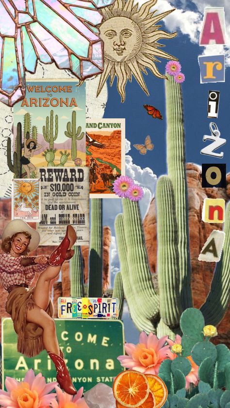 #arizona #desertaesthetic #desert #collageart #aesthetic #cowgirl #cowgirlaesthetic Aesthetic Cowgirl, Pretty Phone Backgrounds, Arizona Aesthetic, Southwest Vibes, Desert Aesthetic, Collage Board, Cowgirl Aesthetic, Desert Vibes, Funny Phone Wallpaper