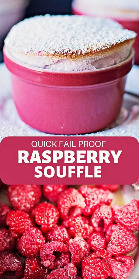 Raspberry Souffle, Dessert Souffle, Ramekin Recipe, Raspberry Puree, Souffle Recipe, Classic French Desserts, French Dessert Recipes, Raspberry Desserts, Souffle Recipes