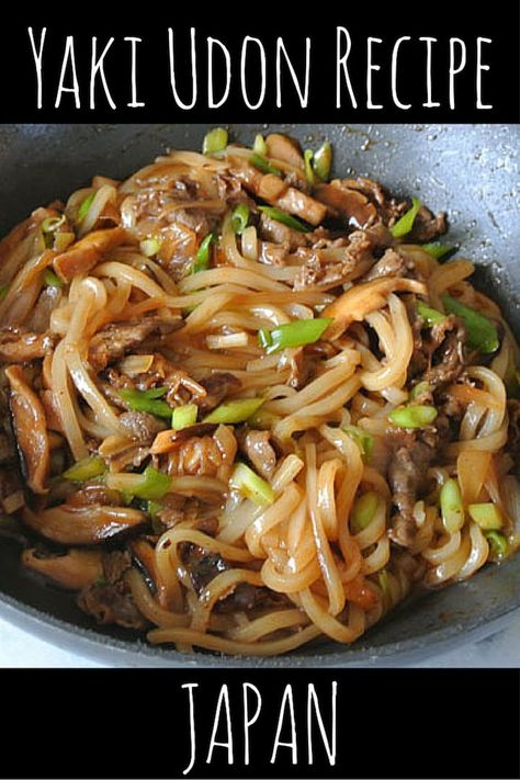 Simple yaki udon recipe from Japan Yaki Udon Recipe, Koreansk Mad, Jeruk Bali, Udon Recipe, Yaki Udon, Asian Dish, Japanese Noodles, Noodles Recipe, Asian Inspired Recipes