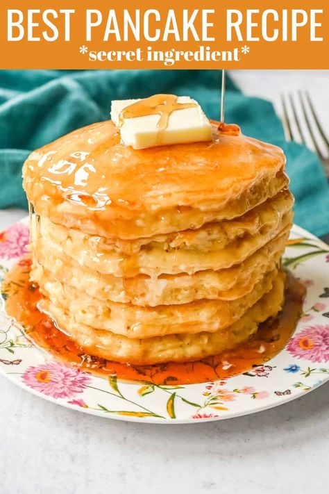 The Best Pancake Recipe Restaurant Pancake Recipe, Best Pancakes Ever Recipe, Ihop Pancake Recipe, I Hop Pancake Recipe, Cracker Barrel Pancakes, Sour Cream Pancakes, Buttermilk Pancakes Fluffy, Homemade Pancake Recipe, Best Pancake Recipe