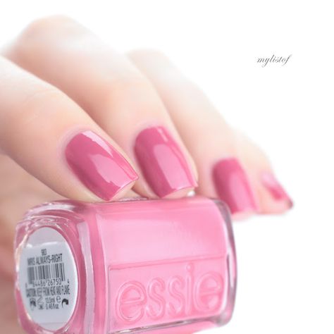 Essie Swatches, Essie Pink, Essie Nail Colors, Pink Nail Colors, Cute Nail Polish, Pretty Nail Colors, Pretty Nail Polish, Choppy Bob, Nail Colours