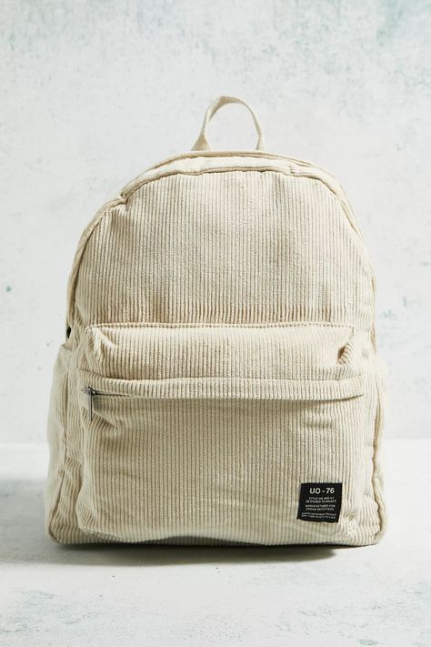 Staple utility backpack in a soft, skinny corduroy fabrication. Zip-up design with a grab handle to top, two shoulder straps and an external zip-up pocket. Complete with a woven logo tab. Urban Outfitters Backpack, Utility Backpack, Corduroy Backpack, Aesthetic Backpack, Zip Up, Latest Fashion, Urban Outfitters, Zip Ups, Backpacks