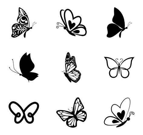 99 Free butterfly icons for personal and commercial use. Download free at flaticon.com! #Flaticon #icons #butterfly Small Butterfly Tattoo On Hand, Small Tattoo Designs For Women, Butterfly Icons, Butterfly Icon, Simple Butterfly Tattoo, Butterfly Tattoo Stencil, Butterfly Vector, Pola Tato, Free Tattoo Designs