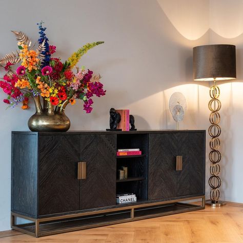 Sideboard Gold, Brass Sideboard, Glamorous Furniture, Black Sideboard, Modern Sideboard, Oak Doors, Richmond Interiors, Wood Sideboard, Stylish Furniture