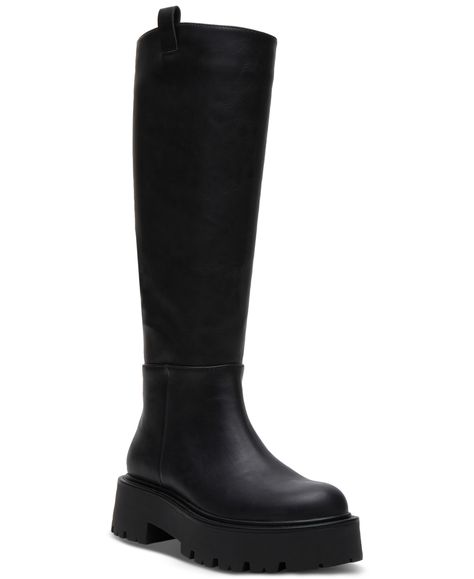 Knee High Boots Flat, Black High Boots, Lug Sole Boots, Black Platform Boots, Black Knee High Boots, Black Boots Tall, Black Knees, Black Boots Women, Black Platform