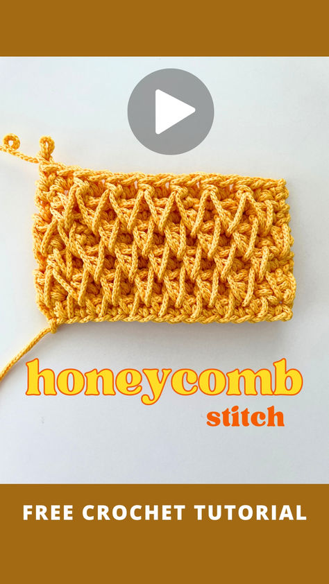 Crochet Honeycomb Stitch, Honeycomb Crochet, How To Make Honeycomb, Crochet Honeycomb, Honeycomb Stitch, Stitch Tutorial, Baby Lovey, Crochet Lessons, Photo Tutorial