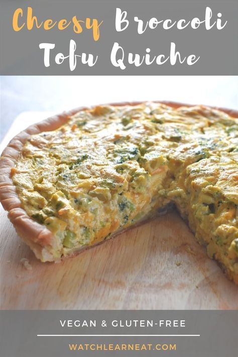 Tofu Quiche, Breakfast Tofu, Broccoli Tofu, Quiche Vegan, Keto Quiche, Vegan Quiche, Vegan Pie Crust, Cheesy Broccoli, Vegan Pie