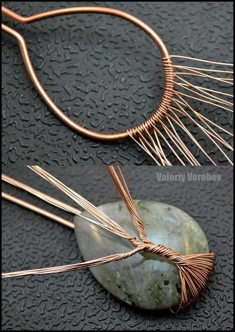 Weaving Wire, Wire Wrap Tutorial, Tree Of Life Wire, Wrap Tutorial, Wire Wrapped Stone Jewelry, Wire Wrapping Tutorial, Wire Wrap Jewelry Designs, Handmade Tree, Wire Wrapped Jewelry Diy