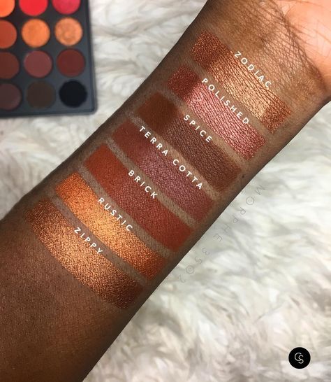 Morphe 35O2 palette swatches by @cocoaswatches. Gorgeous! Black Queen Makeup, Makeup 101, Queen Makeup, Face Beat, Nude Eyeshadow, Dark Skin Beauty, Beauty Inspo, Makeup Swatches, Dark Skin Makeup