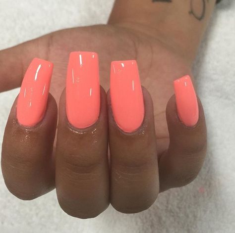 Coral Colour Nails, Light Peach Nails, Sabrina Nails, Feminine Nails, Ballerina Nails Shape, June Nails, Nail Laquer, Peach Nails, Acrylic Toe Nails