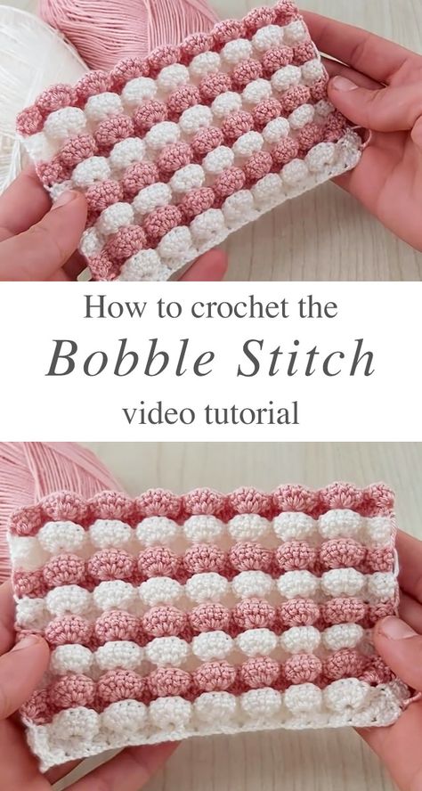 Bobble Stitch Crochet Blanket, Popcorn Stitch Crochet, Crochet Bobble Stitch, Crochet Blanket Stitch, Crochet Blanket Diy, Crochet Blanket Stitch Pattern, Stitches Pattern, Bobble Stitch Crochet, Bobble Crochet