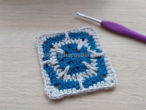 Celtic Cross Granny Square | HappyBerry Cross Granny Square Crochet, Cross Granny Square, Light Worsted Weight Yarn, Knitting Videos Tutorials, Fall Crochet Patterns, 4mm Crochet Hook, Easter Crochet Patterns, Halloween Crochet Patterns, Crochet Fall