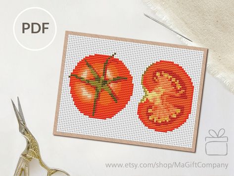 Vegetable Embroidery, Embroidery Summer, String Crafts, Tapestry Crochet Patterns, Tapestry Crochet, Farmer's Market, Embroidery Art, Cross Stitch Pattern, Stitch Pattern