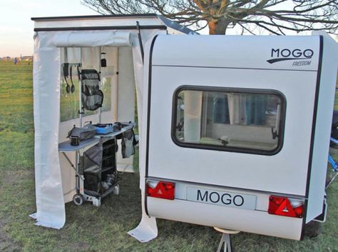 Mogo Freedom, Mini trailer, mini camper, tiny trailer, Matjaz Korosec, tiny living, lightweight campers Bicycle Camper Trailer, Bicycle Camper, Lightweight Campers, Best Travel Trailers, Lightweight Trailers, Small Camping Trailer, Small Caravans, Small Travel Trailers, Tiny Trailers