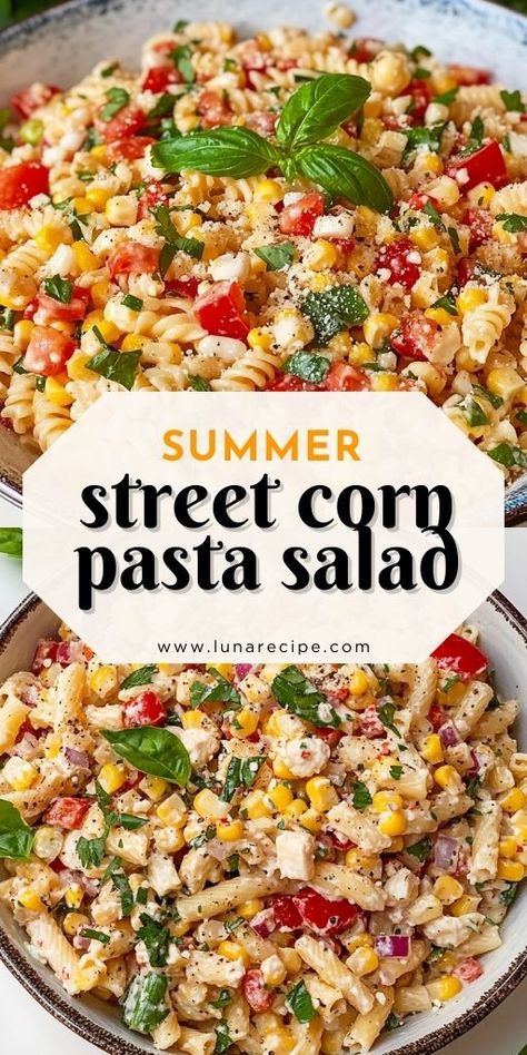 This Corn Pasta Salad is the ultimate summer dish! 🌽🍝 Every bite is bursting with the flavors of fresh corn, creamy dressing, and tender pasta, making it perfect for picnics, BBQs, or light lunches. Easy to make and full of vibrant ingredients, it’s a must-try for any summer gathering!

📌 Pin this recipe and bring a taste of summer to your next meal!
#CornPastaSalad #SummerRecipes #BBQFood #EasySalads #PicnicFood #FreshAndTasty Corn Salad Pasta, Jalapeño Pasta, Street Corn Pasta Salad, Street Corn Pasta, Cilantro Corn, Corn Pasta Salad, Light Lunches, Pasta Salad Ingredients, Cold Pasta Salad Recipes