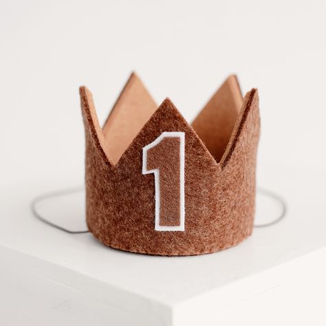 Baby 1st Birthday Cake Smash prop Felt Crown 1st Birthday Crown Boy, Baby Birthday Hat, Baby Birthday Crown, First Birthday Crown, Boys 1st Birthday Cake, Woodland Animal Birthday, Lumberjack Birthday, First Birthday Hats, Lion King Birthday