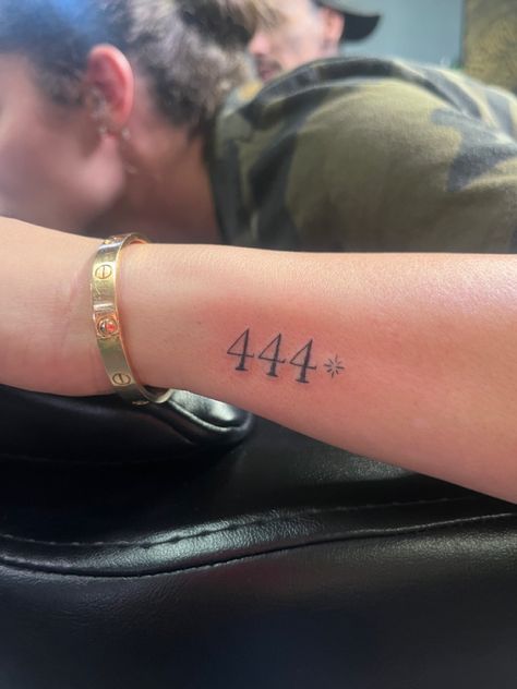 444 Tattoo Meaning, 444 Tattoo Ideas, 444 Tattoo, Heaven Tattoos, Number Tattoos, Small Tattoos Simple, Medusa Tattoo, Tattoo Meaning, Tattoos With Meaning