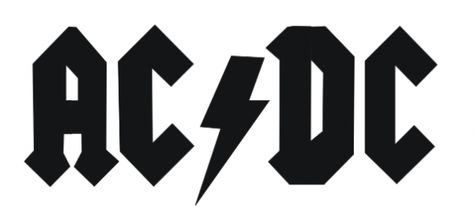 Finally comes the iconic AC DC logo most people are familiar with. This logo  first appeared on the cover of the group's fourth album Let There Be Rock. Band Logo Design, Acdc Logo, Ac Dc Band, Rock Band Logos, Top Music, Logotype Design, Music Logo, Band Logos, Music Wall