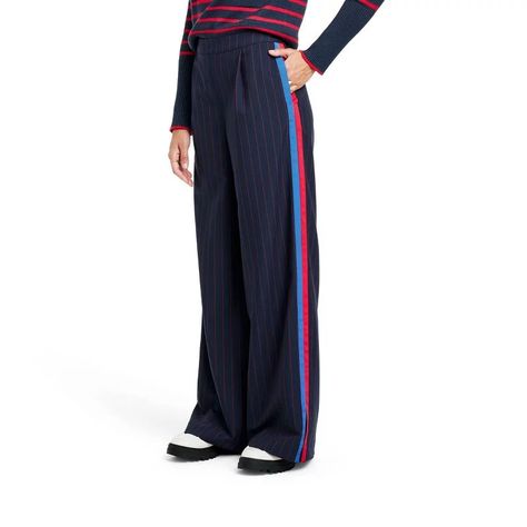 La Ligne x Target Side Stripe Wide Leg Trousers Floral Wide Leg Trousers, Side Stripe Trousers, Striped Wide Leg Trousers, Target Pants, Snap Pants, Striped Wide Leg Pants, Pinstripe Pants, Jumpsuit Trousers, Loose Pants