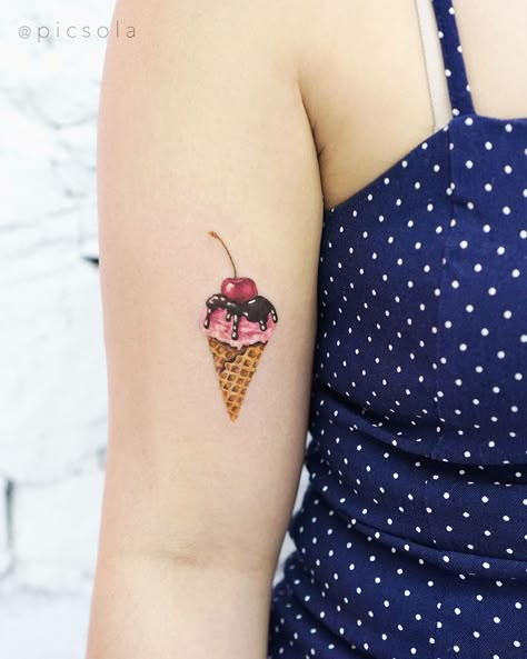 Dessert Tattoo, Ice Cream Tattoo, Framed Tattoo, Laser Removal, Cool Tattoo, Diamond Tattoos, Sweet Tattoos, Dad Tattoos, Bad Tattoos