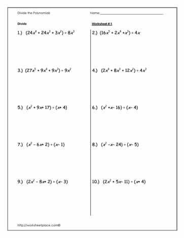 Division Of Polynomials, Dividing Polynomials, Polynomials Worksheet, Factoring Polynomials, Long Division Worksheets, Algebraic Expressions, Algebra Worksheets, Long Division, Division Worksheets