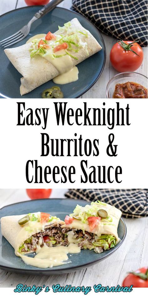 This Leyden Cheese Sauce is perfect on your burritos! Smooth, creamy, cheesy and easy enough for a busy weeknight! #burritos #mexican #recipes #cincodemayo #binkysculinarycarnival via @binkysculinarycarnival Cheese Sauce For Burritos, Sauce For Burritos, Mexican Cheese Sauce, Best Dinner Ideas, Quick Vegetarian Recipes, Mexican Recipe, Best Dinner, Chicken Burritos, Vegetable Drinks