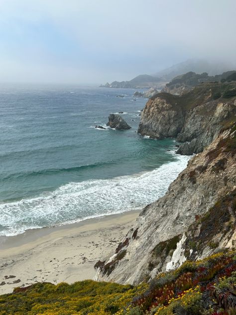 #coast #california #bigsur #love #pretty #aesthetic #summer #flower #cliffs #whisper California Coast Aesthetic, Aptos California, Crazy Dreams, Central Coast California, California Summer, Coast Style, Pretty Aesthetic, Blue Theme, Fish Eye