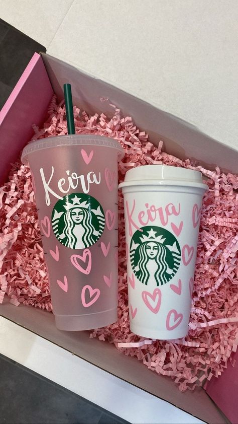 Valentines Starbucks Cups, Starbucks Cold Cup Designs, Custom Valentines Gifts, Starbucks Cups Personalized, Starbucks Uk, Starbucks Cup Personalized, Starbucks Design, Cup Gift Set, Tumbler Starbucks